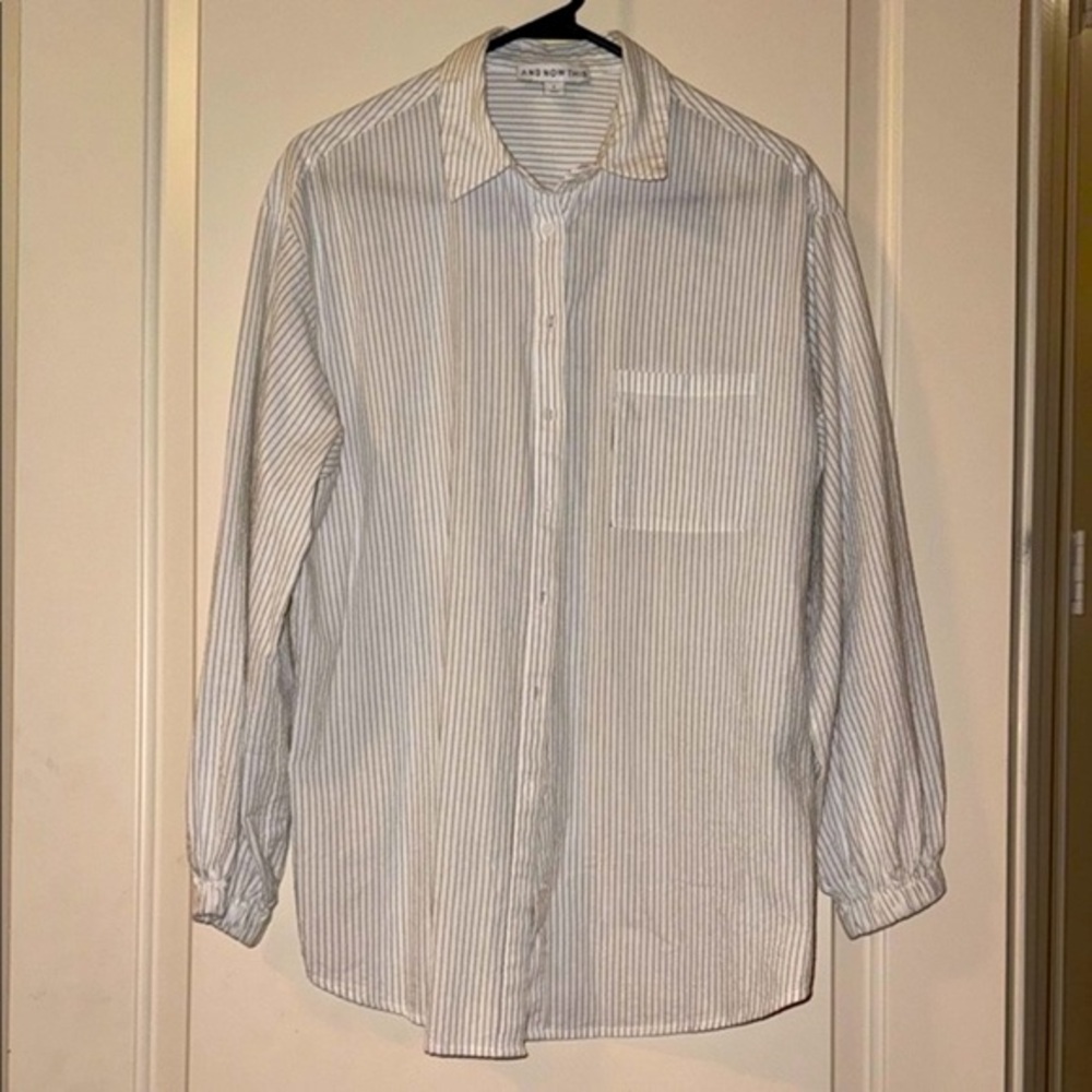 NWOT Women’s Oversized Button Down Striped Shirt
